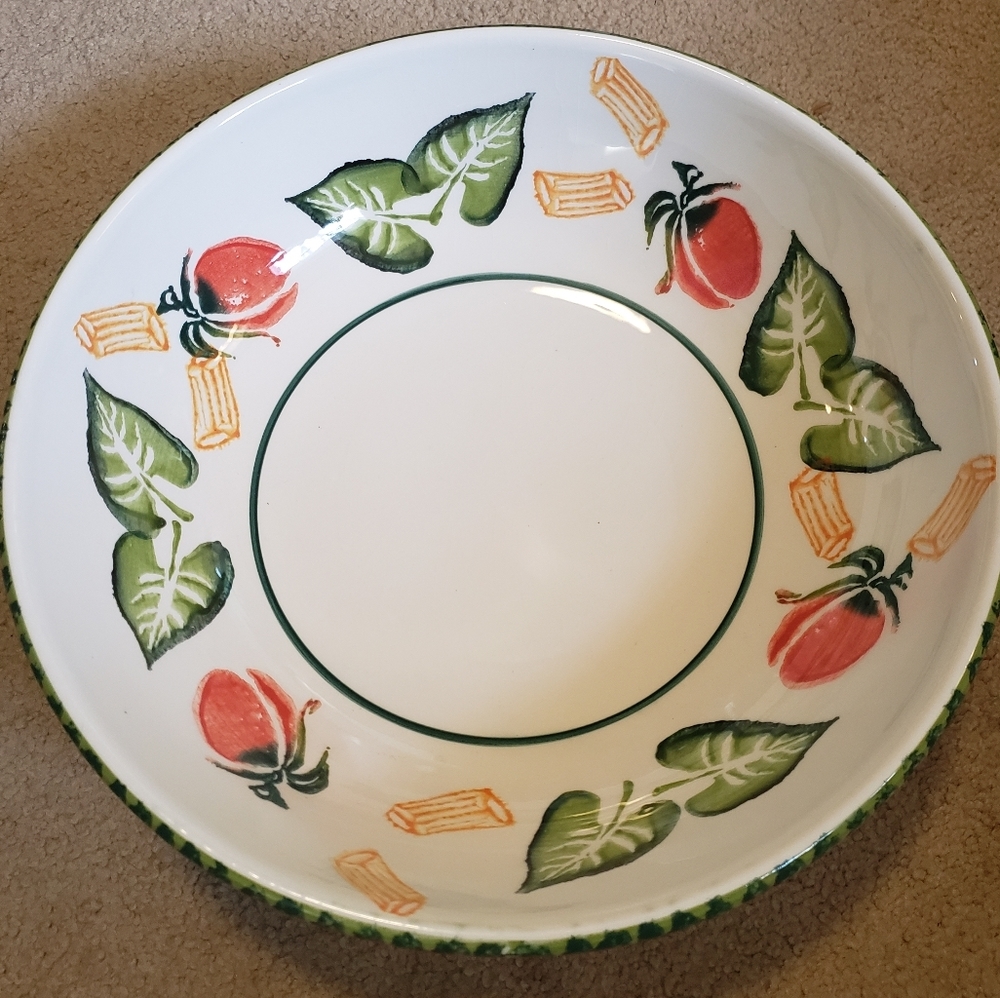 Vintage Handpainted in Italy Salad Bowl Pasta Bowl